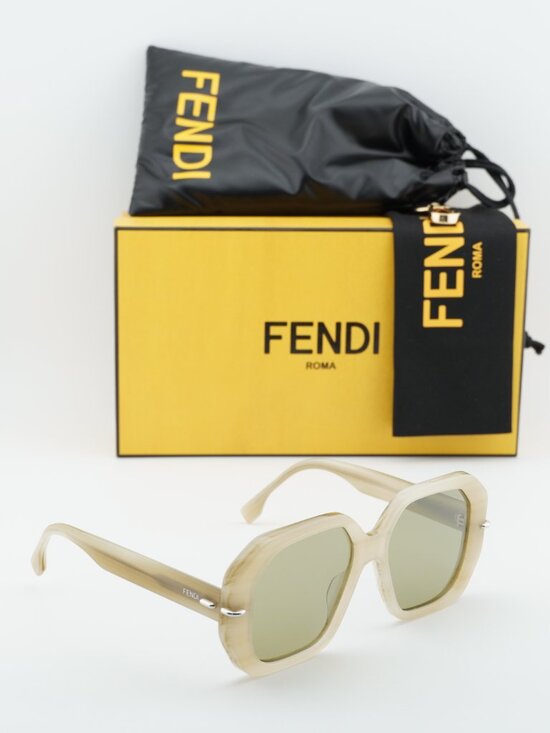 Fendi FE40173I 60Q Square Sunglasses - Shiny Brown\\Brown Silver Mirror main image 8